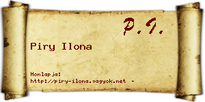 Piry Ilona névjegykártya